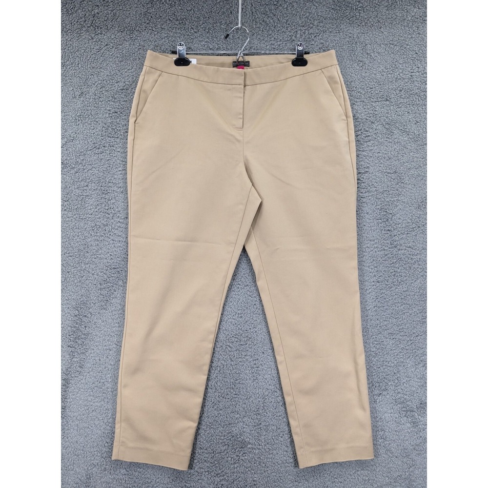Vince Camuto Ankle Pants Womens 14 Tan Khaki Stretch Professional Slant Pocket